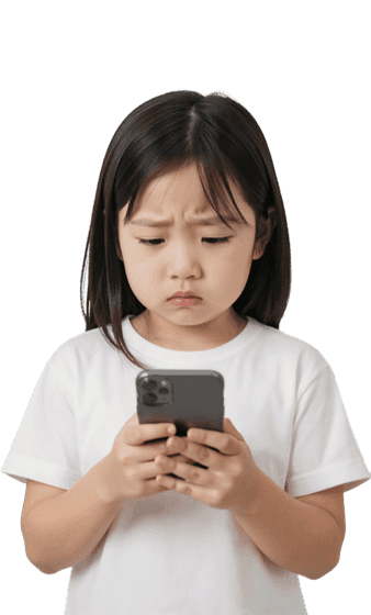 Anak menggunakan ponsel